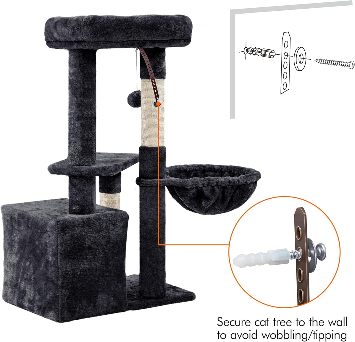 34-Inch Modern Cat Tree with Scratching Posts, Cozy Condo, Fluffy Nest, and Spacious Platform for Indoor Cats and Kittens