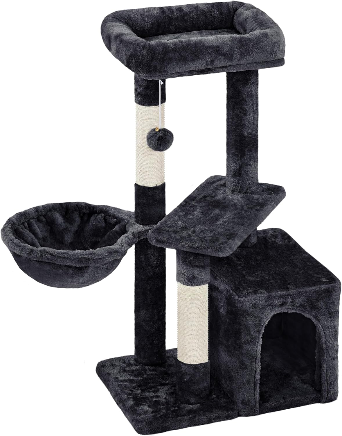 34-Inch Modern Cat Tree with Scratching Posts, Cozy Condo, Fluffy Nest, and Spacious Platform for Indoor Cats and Kittens