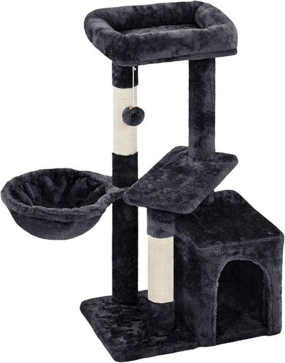34-Inch Modern Cat Tree with Scratching Posts, Cozy Condo, Fluffy Nest, and Spacious Platform for Indoor Cats and Kittens