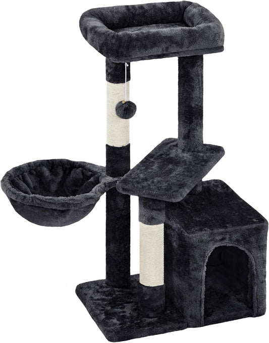 34-Inch Modern Cat Tree with Scratching Posts, Cozy Condo, Fluffy Nest, and Spacious Platform for Indoor Cats and Kittens