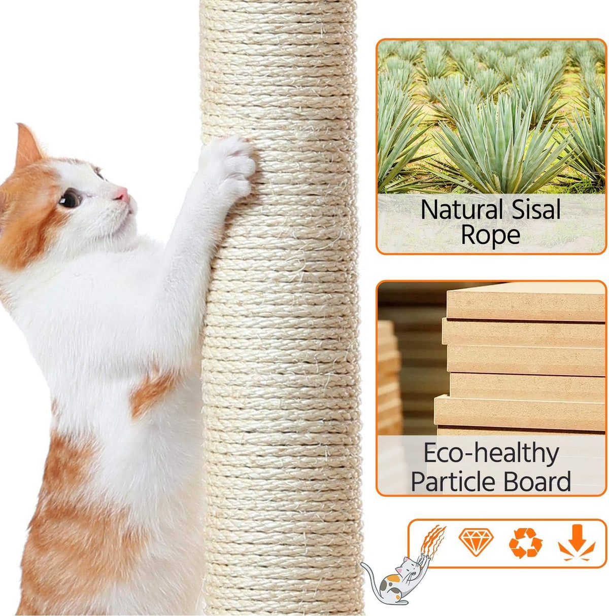 34-Inch Modern Cat Tree with Scratching Posts, Cozy Condo, Fluffy Nest, and Spacious Platform for Indoor Cats and Kittens