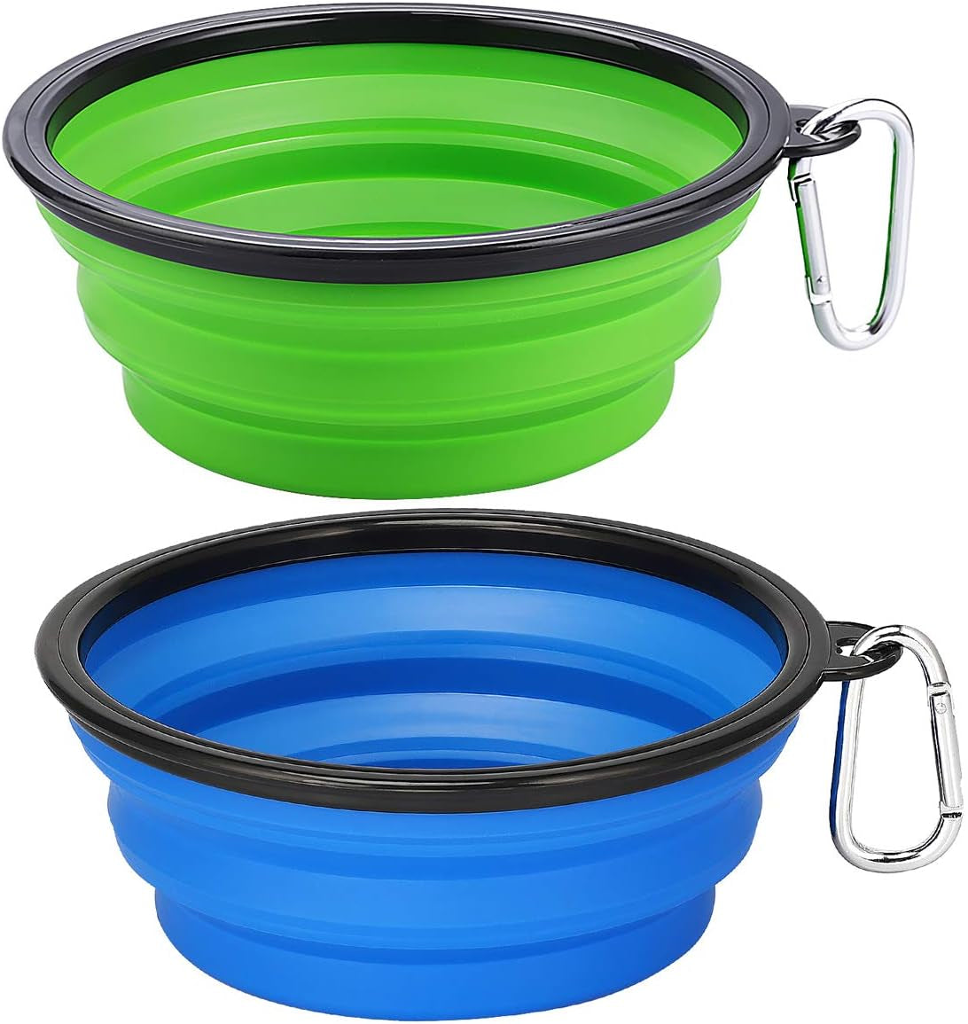 Large Collapsible Dog Bowls - 2 Pack, 34Oz Foldable Travel Bowls for Dogs