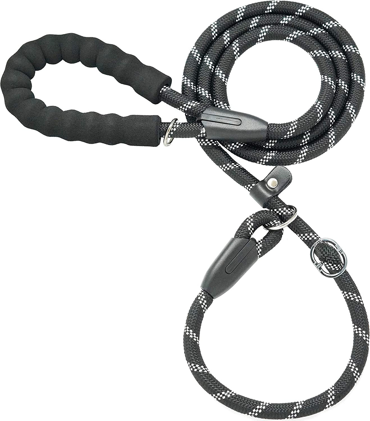 Premium 6 FT Black Slip Lead Dog Leash, 1/2" Width, Durable Design