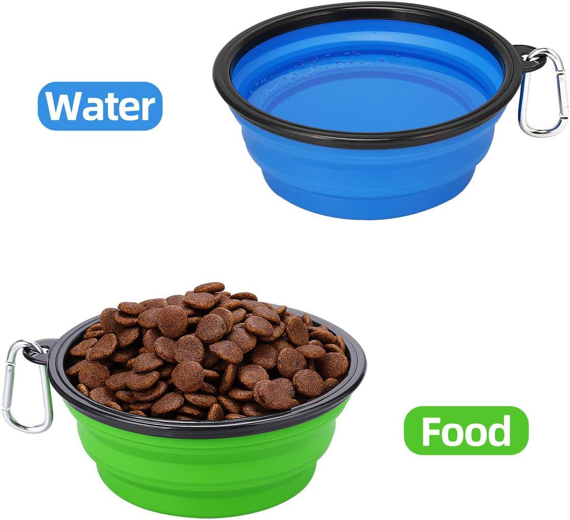 Large Collapsible Dog Bowls - 2 Pack, 34Oz Foldable Travel Bowls for Dogs