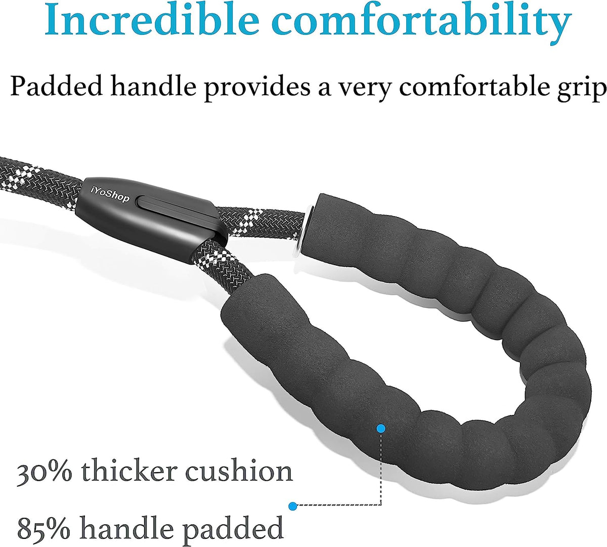Premium 6 FT Black Slip Lead Dog Leash, 1/2" Width, Durable Design