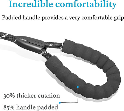 Premium 6 FT Black Slip Lead Dog Leash, 1/2" Width, Durable Design