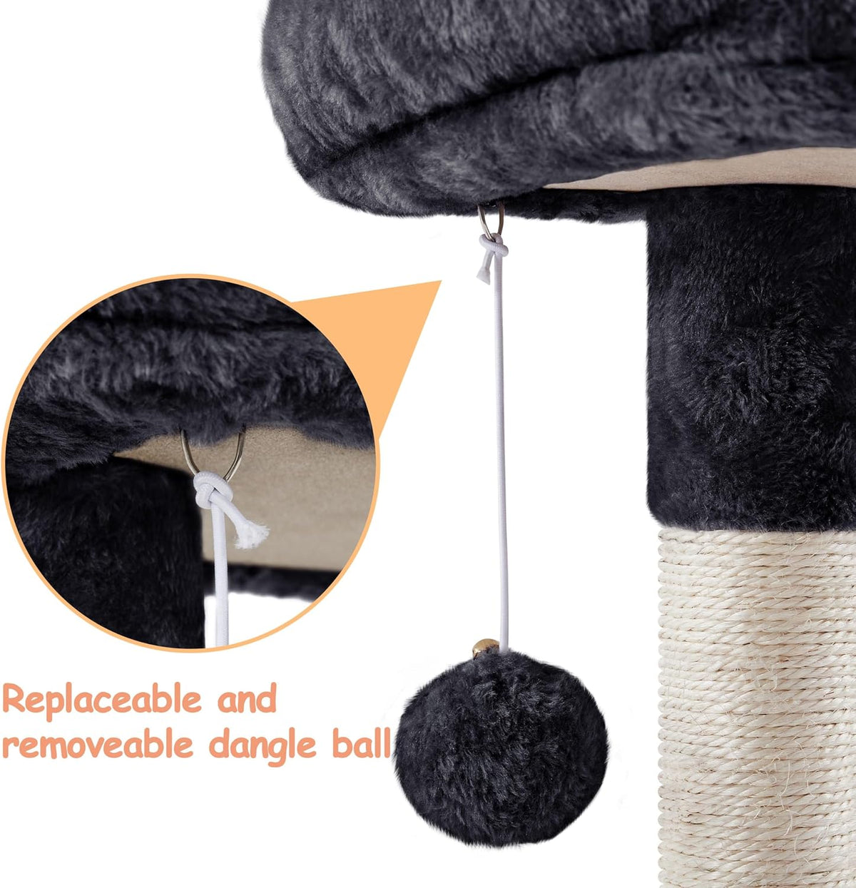 34-Inch Modern Cat Tree with Scratching Posts, Cozy Condo, Fluffy Nest, and Spacious Platform for Indoor Cats and Kittens