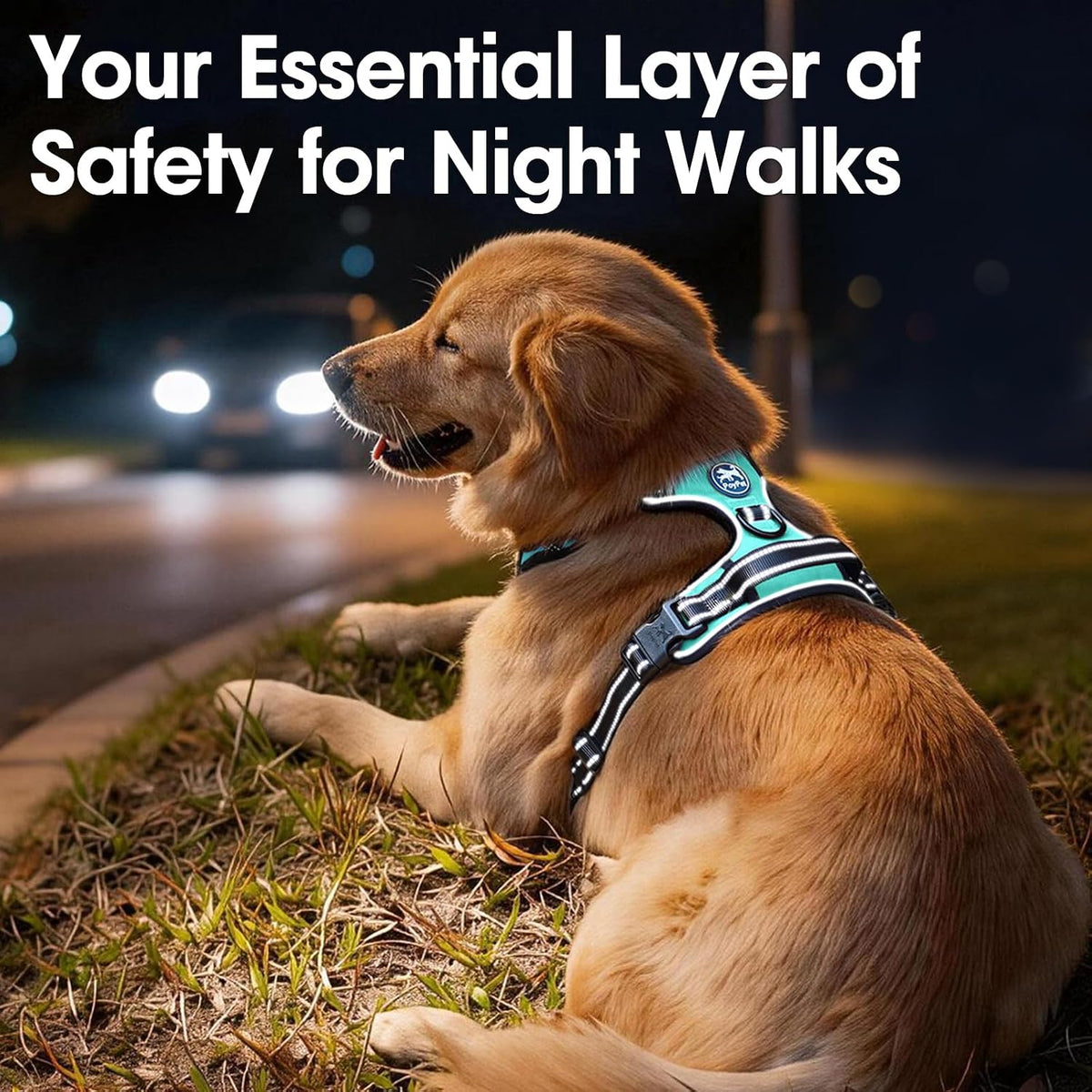 Medium No-Pull Dog Harness with Reflective Vest, Front Clip, and Handle